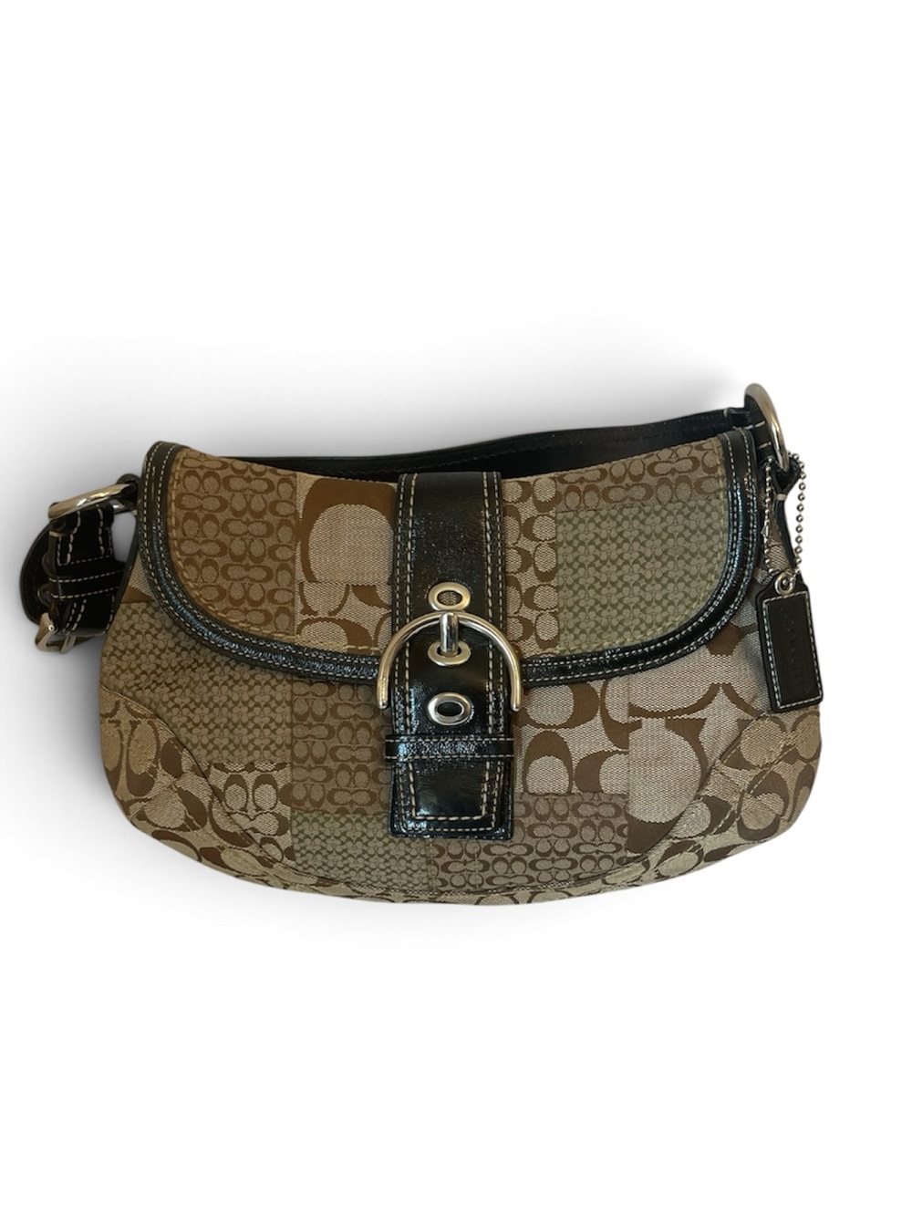 Vintage 2000s Coach SoHo Patchwork Bag Signature C Canvas Buckle F12316
